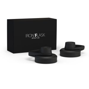 Iron Flask Wide Mouth Spout Lid 2 Pack | Leakproof BPA-Free Chug Replacement Lids for Water Bottles